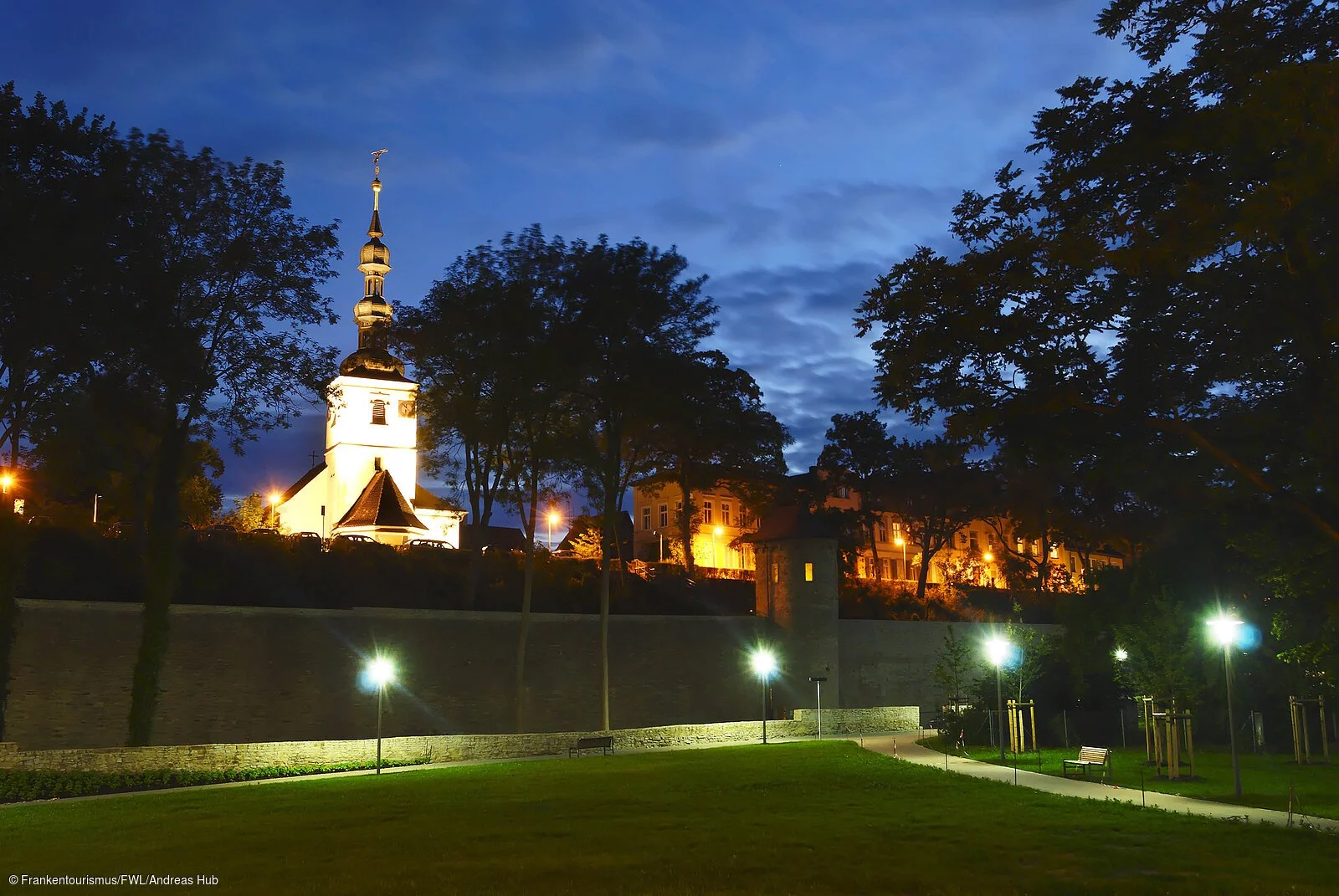 Stadtmauer Schweinfurt bei Nacht